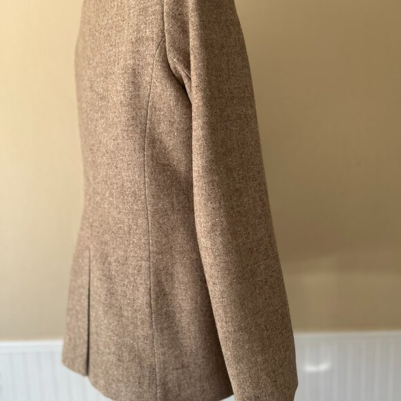 S.B.II by Bitterman 100% Pure Wool Beige Blazer | Vintage 70s Shawl Lapel 13/14 - Picture 4 of 9